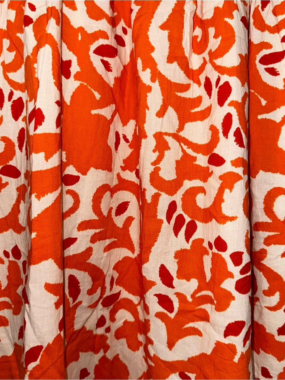 Cotton Maxi Dress Flutter Sleeve Orange Floral - Picture 3 of 5